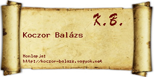 Koczor Balázs névjegykártya
