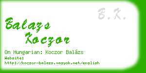 balazs koczor business card